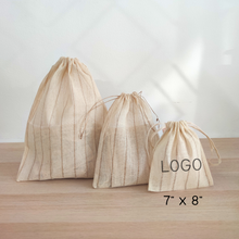 Load image into Gallery viewer, Drawstring Eco Pouch 7"x8"  (Custom LOGO PRINT)